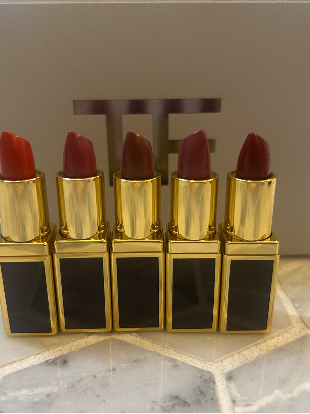 Tom Ford Lipstick Set — Red, Deep Rose, Dusty Rose, Berry - Picture 2 of 3